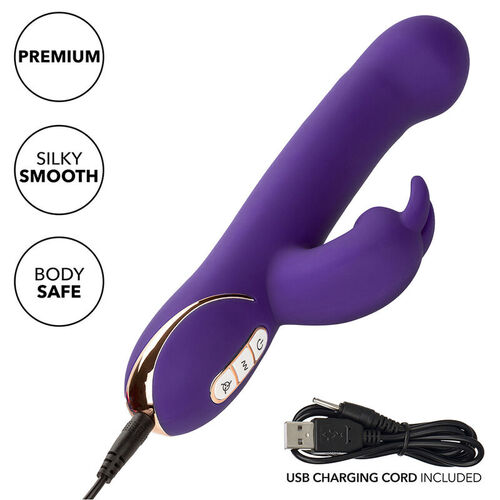 CALEXOTICS - JACK VIBRADOR RABBIT Y ESTIMULADOR 7 NIVELES DE VIBRACIÓN Y SUCCIÓN AZUL