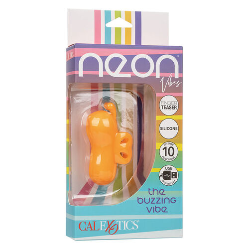 CALEXOTICS - NEON VIBES THE BUZZING VIBE ESTIMULADOR DE DEDO 10 VIBRACIONES NARANJA