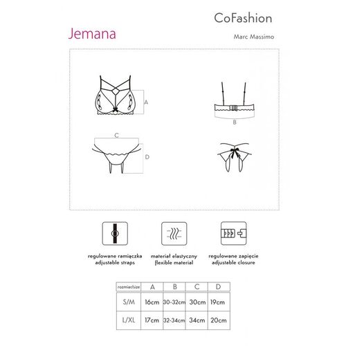 LIVCO CORSETTI FASHION - JEMANA CF 90414 SUJETADOR + TANGA NEGRO L/XL