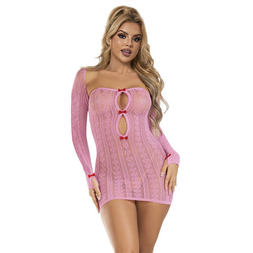 SUBBLIME - 952471 VESTIDO DE REJILLA ROSA TALLA ÚNICA