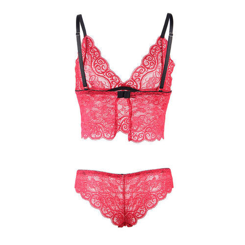 SUBBLIME - 953898 CAMISÓN DE SEDA Y ENCAJE + PANTIES ROJO S/M