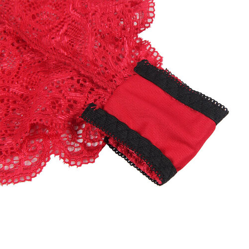 SUBBLIME - 953898 CAMISÓN DE SEDA Y ENCAJE + PANTIES ROJO S/M