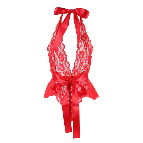 SUBBLIME - 953973 BODY SEXY CON VOLANTES + CINTURÓN ROJO S/M