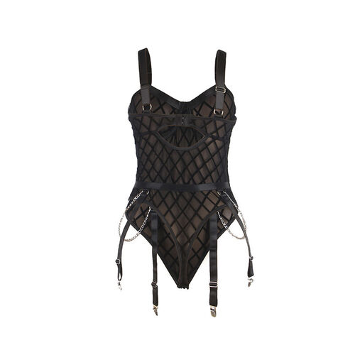 SUBBLIME - 954260 BODY CON CADENAS + LIGUEROS NEGRO S/M