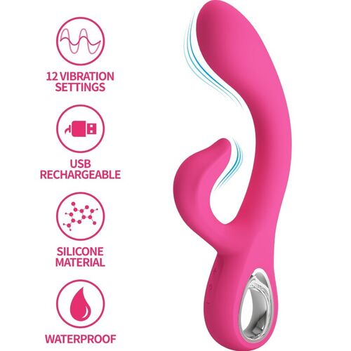 PRETTY LOVE - FRITZ VIBRADOR RABBIT 12 VIBRACIONES ROSA