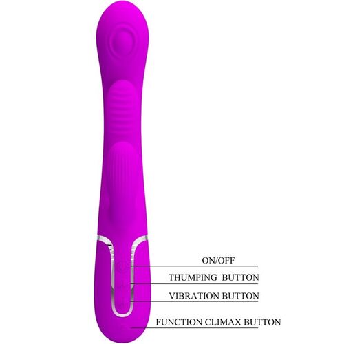 PRETTY LOVE - SHANIA TRIPLE VIBRADOR RABBIT MULTIFUNCIÓN ROSA