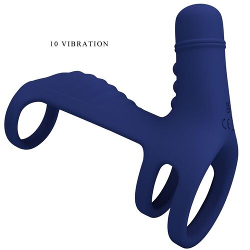 PRETTY LOVE - ELISH ANILLO VIBRADOR CON EXTENSIÓN AZUL