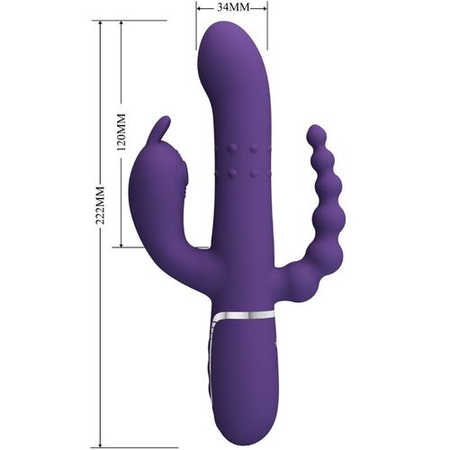 PRETTY LOVE - CAMMY TRIPLE VIBRADOR MULTIFUNCIÓN 4 EN 1 MORADO