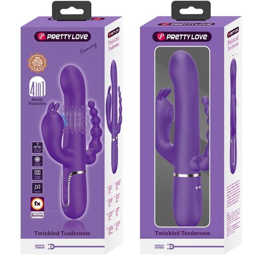 PRETTY LOVE - CAMMY TRIPLE VIBRADOR MULTIFUNCIÓN 4 EN 1 MORADO