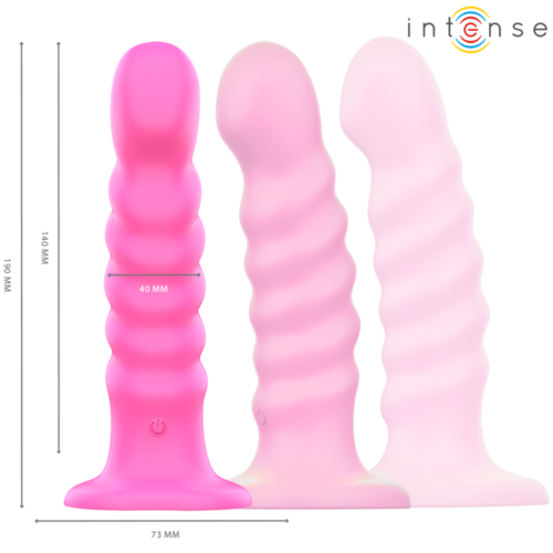 INTENSE - CINDY VIBRADOR TALLA L DISEÑO EN ESPIRAL 10 VIBRACIONES ROSA CONTROL REMOTO