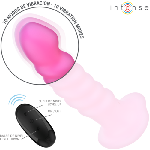 INTENSE - CINDY VIBRADOR TALLA L DISEÑO EN ESPIRAL 10 VIBRACIONES ROSA CONTROL REMOTO