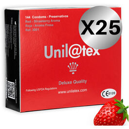 UNILATEX - PRESERVATIVOS ROJOS/FRESA 144 UDS X 25 UDS