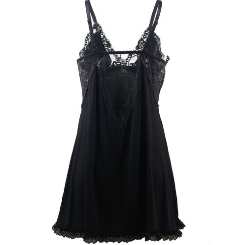 BRUMA SECRET - SOFÍA BABYDOLL CON ENCAJE Y LAZO NEGRO XS/S