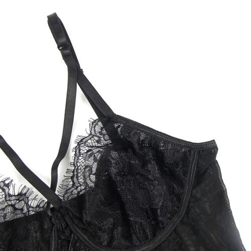 BRUMA SECRET - ALEXIS TEDDY DE ENCAJE AJUSTADO CON TIRAS NEGRO XS/S