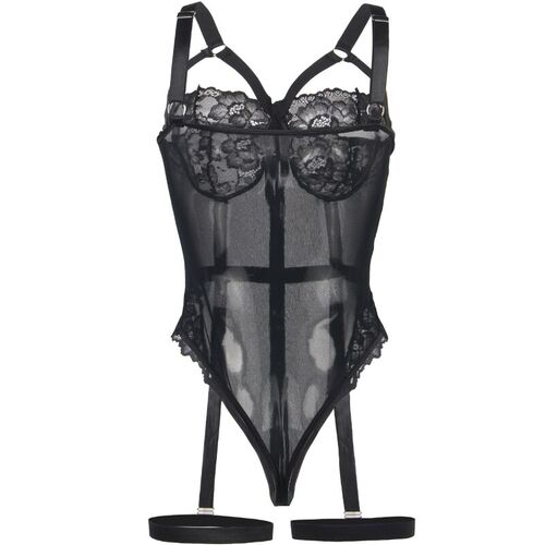 BRUMA SECRET - CLÉMENCE TEDDY ESCOTE CORAZON CON ENCAJE NEGRO XS/S