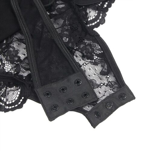 BRUMA SECRET - NIEVES TEDDY DE ENCAJE CON DETALLE VOLANTE NEGRO XS/S