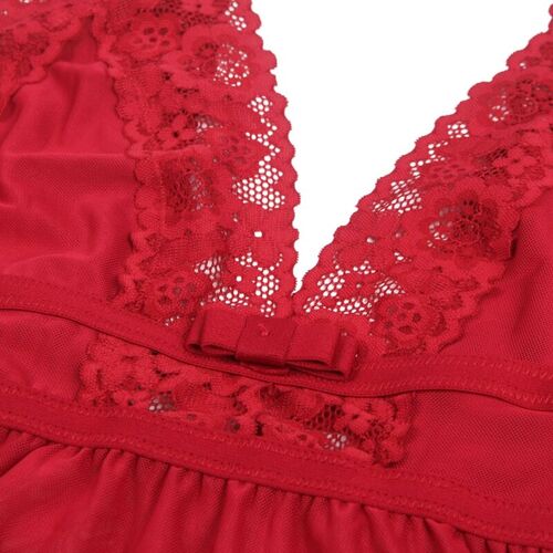 BRUMA SECRET - VANESSA BABYDOLL TIRANTAS ENCAJE ROJO XS/S