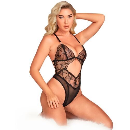 BRUMA SECRET - NATALIA TEDDY DE ENCAJE CON APERTURA NEGRO XS/S