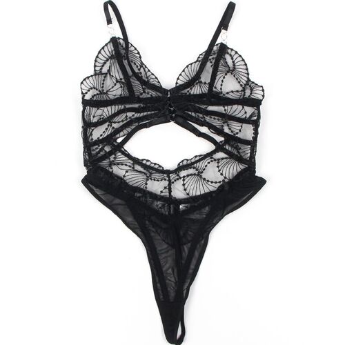 BRUMA SECRET - NATALIA TEDDY DE ENCAJE CON APERTURA NEGRO XS/S