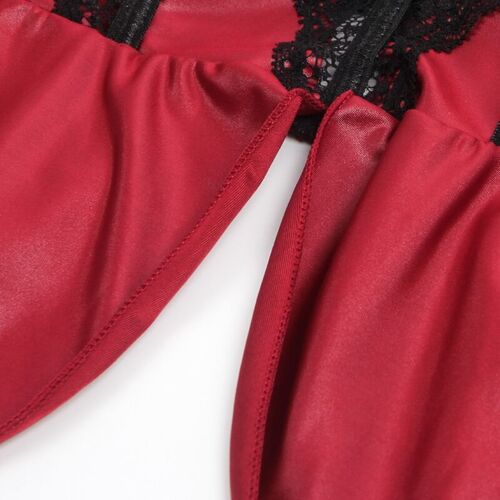 BRUMA SECRET - ALEJANDRA SET CORSET Y TANGA CON DETALLE CADENA ROJO XS/S