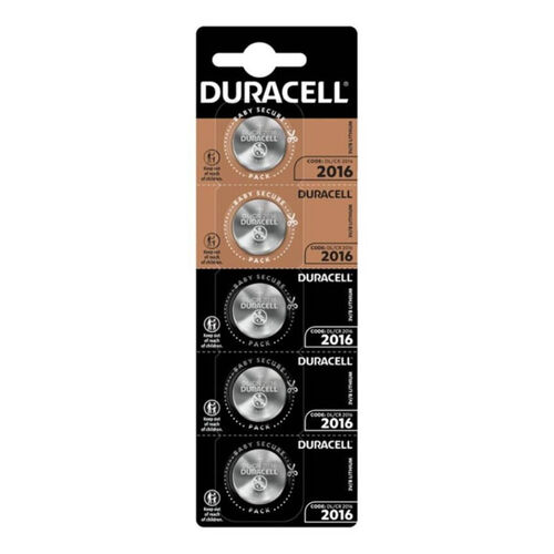 DURACELL - PILA BOTON LITIO CR2016 3V BLISTER*5