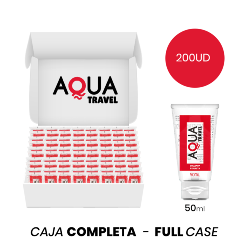 MOQ 200 - AQUA TRAVEL LUBRICANTE BASE AGUA SABOR PIRULETA - 50 ML