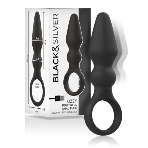 BLACK&SILVER - OZZY POTENTE PLUG ANAL SILICONA