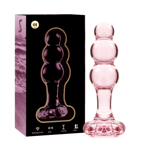 NEBULA SERIES BY IBIZA - MODELO 1 PLUG CRISTAL BOROSILICATO ROSA 10.5 CM -O- 3 CM