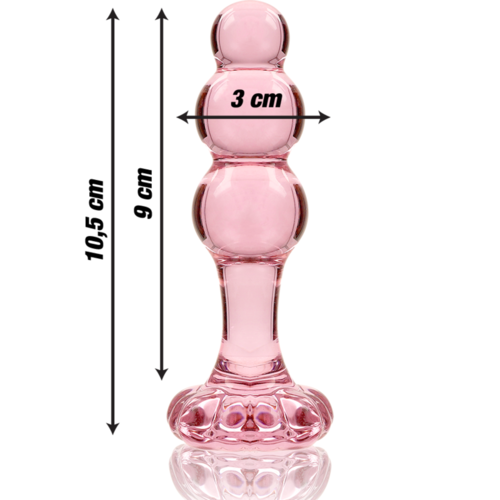 NEBULA SERIES BY IBIZA - MODELO 1 PLUG CRISTAL BOROSILICATO ROSA 10.5 CM -O- 3 CM