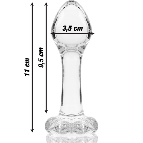 NEBULA SERIES BY IBIZA - MODELO 2 PLUG CRISTAL BOROSILICATO TRANSPARENTE 11 CM -O- 3.5 CM