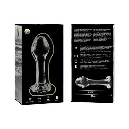 NEBULA SERIES BY IBIZA - MODELO 2 PLUG CRISTAL BOROSILICATO TRANSPARENTE 11 CM -O- 3.5 CM