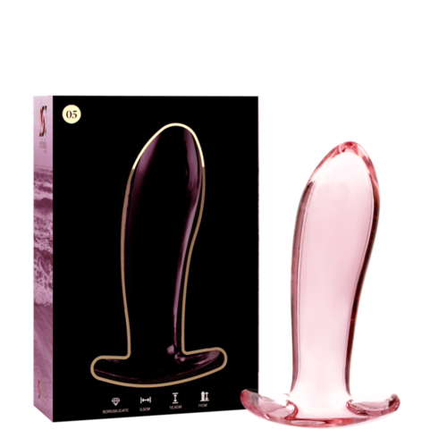 NEBULA SERIES BY IBIZA - MODELO 5 PLUG CRISTAL BOROSILICATO ROSA 12.5 CM -O- 3.5 CM