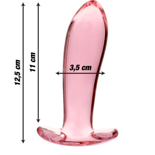 NEBULA SERIES BY IBIZA - MODELO 5 PLUG CRISTAL BOROSILICATO ROSA 12.5 CM -O- 3.5 CM