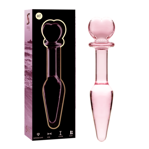 NEBULA SERIES BY IBIZA - MODELO 7 PLUG CRISTAL BOROSILICATO ROSA 13.5 CM -O- 3 CM