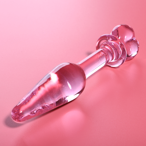 NEBULA SERIES BY IBIZA - MODELO 7 PLUG CRISTAL BOROSILICATO ROSA 13.5 CM -O- 3 CM