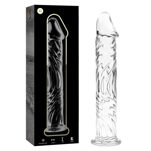 NEBULA SERIES BY IBIZA - MODELO 12 DILDO CRISTAL BOROSILICATO TRANSPARENTE 17 CM -O- 3.5 CM