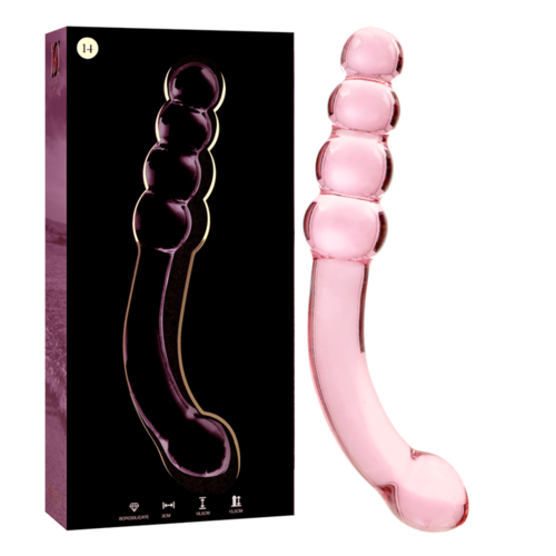 NEBULA SERIES BY IBIZA - MODELO 14 DILDO CRISTAL BOROSILICATO ROSA 18.5 CM -O- 3 CM