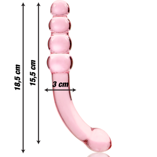 NEBULA SERIES BY IBIZA - MODELO 14 DILDO CRISTAL BOROSILICATO ROSA 18.5 CM -O- 3 CM