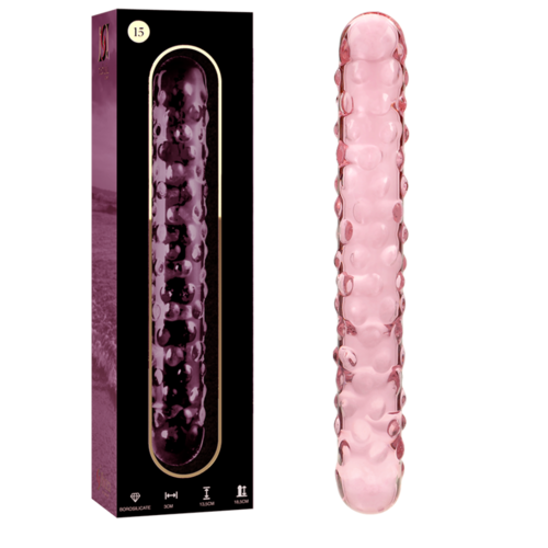 NEBULA SERIES BY IBIZA - MODELO 15 DILDO CRISTAL BOROSILICATO ROSA 18.5 CM -O- 3 CM