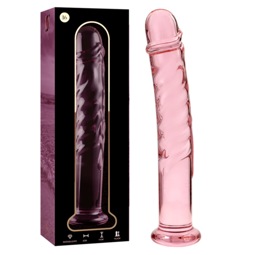 NEBULA SERIES BY IBIZA - MODELO 16 DILDO CRISTAL BOROSILICATO ROSA 18.5 CM -O- 3 CM