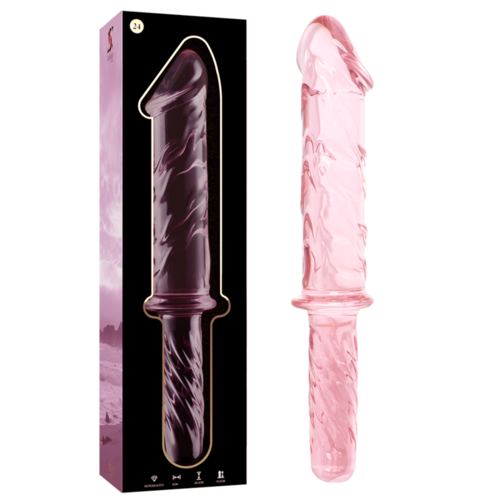 NEBULA SERIES BY IBIZA - MODELO 24 DILDO CRISTAL BOROSILICATO ROSA 28.5 CM -O- 5 CM