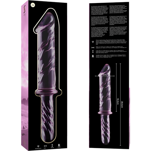 NEBULA SERIES BY IBIZA - MODELO 24 DILDO CRISTAL BOROSILICATO ROSA 28.5 CM -O- 5 CM