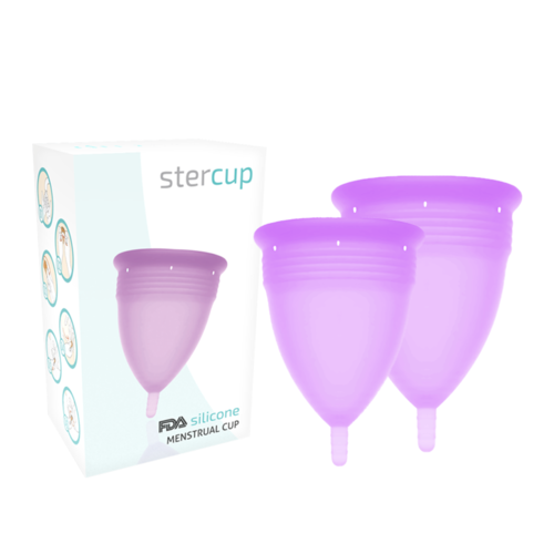 STERCUP - PACK COPA MENSTRUAL SILICONA FDA TALLA S + L LILA