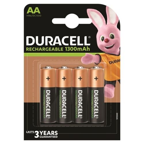 DURACELL - PILA RECARGABLE HR6 AA 1300mAh BLISTER*4