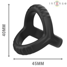 INTENSE - CARSON ANILLO DOBLE PARA PENE SILICONA NEGRO MODELO 4