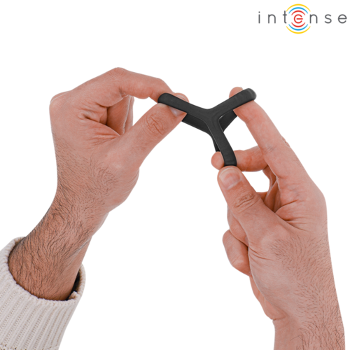 INTENSE - CARSON ANILLO DOBLE PARA PENE SILICONA NEGRO MODELO 4