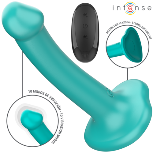 INTENSE - KATIE VIBRADOR CON VENTOSA 10 VIBRACIONES AZUL OSCURO CONTROL REMOTO