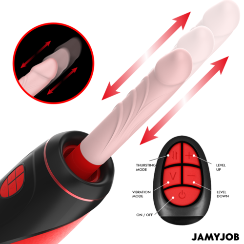 JAMYJOB - PYSTON BASE MASTURBADOR AUTOMÁTICO CON DILDO CONTROL REMOTO