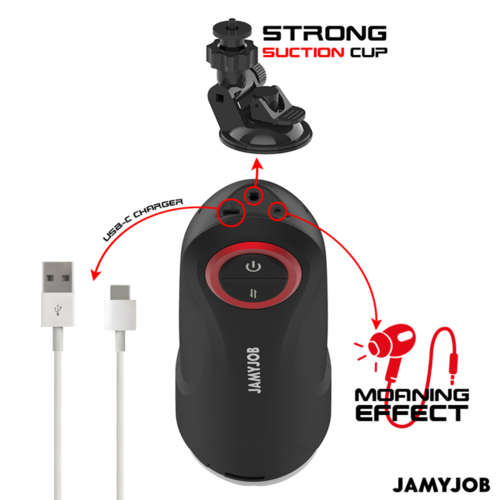 JAMYJOB - GRAVITY MASTURBADOR VAGINA AUTOMÁTICO 5 MODOS DE EMPUJE Y EFECTO SONIDO