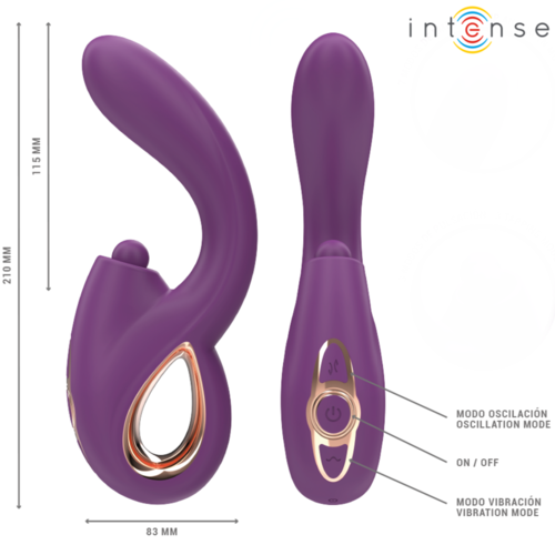 INTENSE - LALI VIBRADOR PUNTO G MULTIFUNCIÓN ESTIMULACIÓN & EMPUJE & VIBRACIÓN MORADO